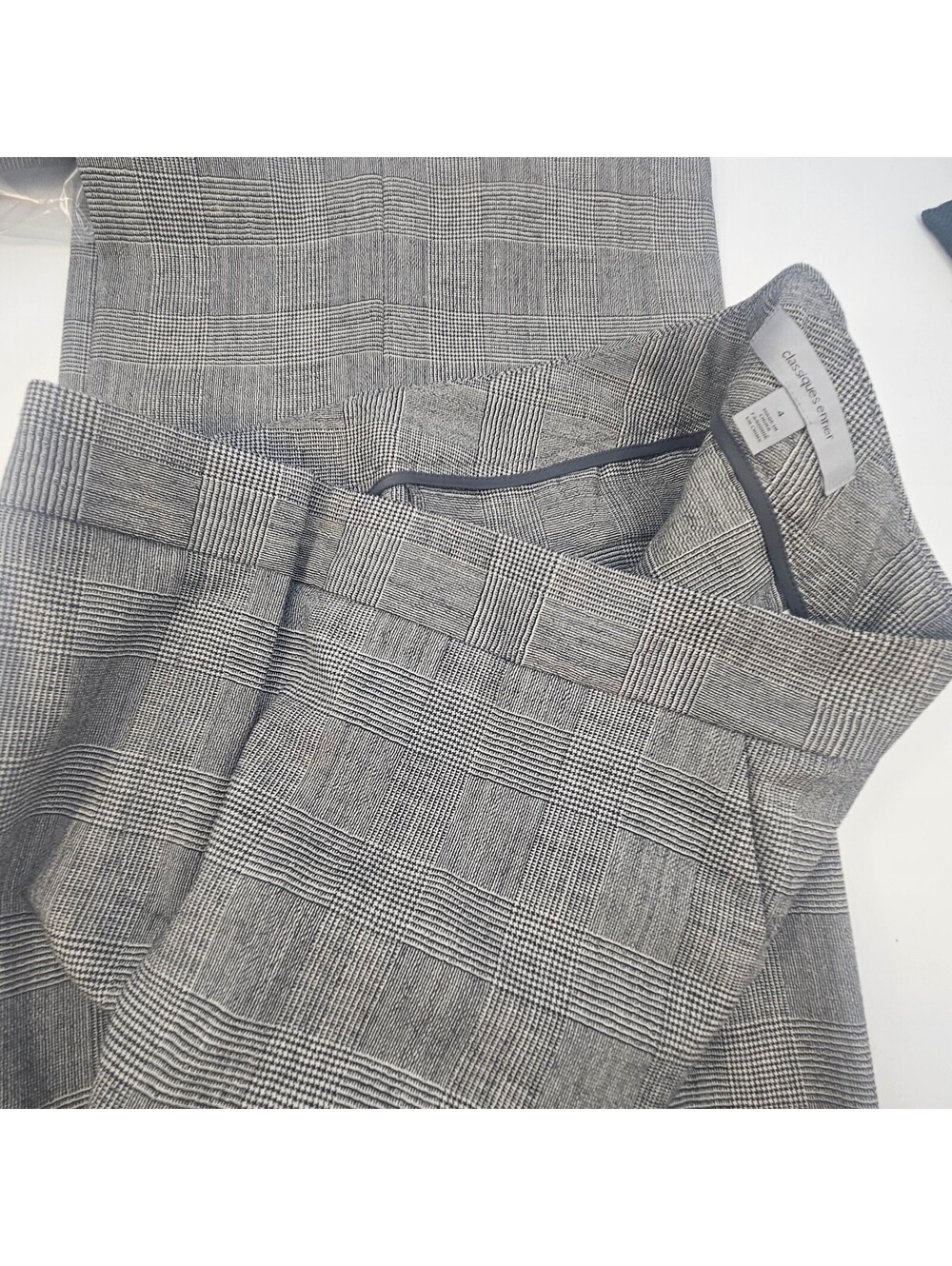 Classiques Entier Gray Glen Plaid Wool Blend Dress Pants Women's Size 4 NWOT